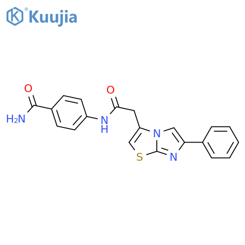 4-(2-{6-phenylimidazo2,1-b1,3thiazol-3-yl}acetamido)benzamide structure