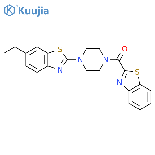2-4-(1,3-benzothiazole-2-carbonyl)piperazin-1-yl-6-ethyl-1,3-benzothiazole structure