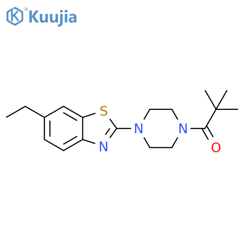 1-4-(6-ethyl-1,3-benzothiazol-2-yl)piperazin-1-yl-2,2-dimethylpropan-1-one structure