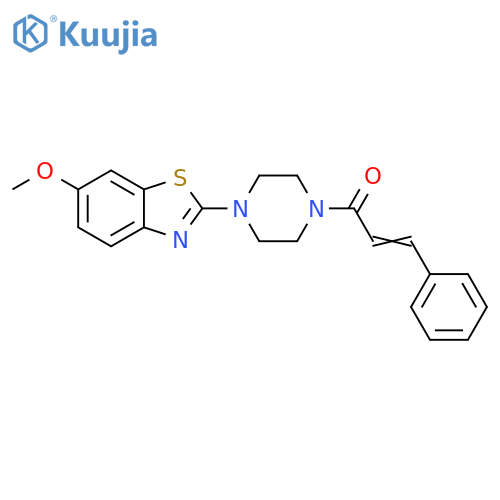 (2E)-1-4-(6-methoxy-1,3-benzothiazol-2-yl)piperazin-1-yl-3-phenylprop-2-en-1-one structure