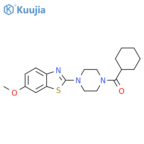 2-(4-cyclohexanecarbonylpiperazin-1-yl)-6-methoxy-1,3-benzothiazole structure