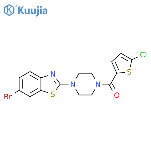 6-bromo-2-4-(5-chlorothiophene-2-carbonyl)piperazin-1-yl-1,3-benzothiazole structure