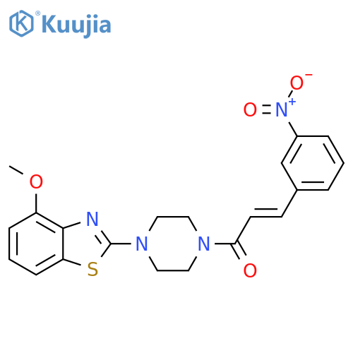 (2E)-1-4-(4-methoxy-1,3-benzothiazol-2-yl)piperazin-1-yl-3-(3-nitrophenyl)prop-2-en-1-one structure