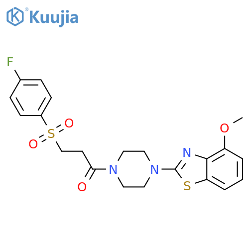 3-(4-fluorobenzenesulfonyl)-1-4-(4-methoxy-1,3-benzothiazol-2-yl)piperazin-1-ylpropan-1-one structure