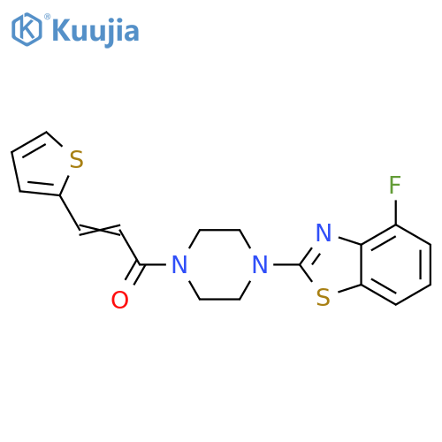 (2E)-1-4-(4-fluoro-1,3-benzothiazol-2-yl)piperazin-1-yl-3-(thiophen-2-yl)prop-2-en-1-one structure