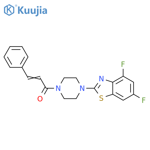 (2E)-1-4-(4,6-difluoro-1,3-benzothiazol-2-yl)piperazin-1-yl-3-phenylprop-2-en-1-one structure