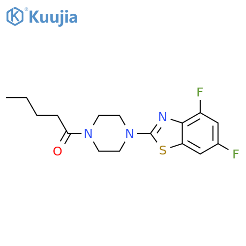 1-4-(4,6-difluoro-1,3-benzothiazol-2-yl)piperazin-1-ylpentan-1-one structure