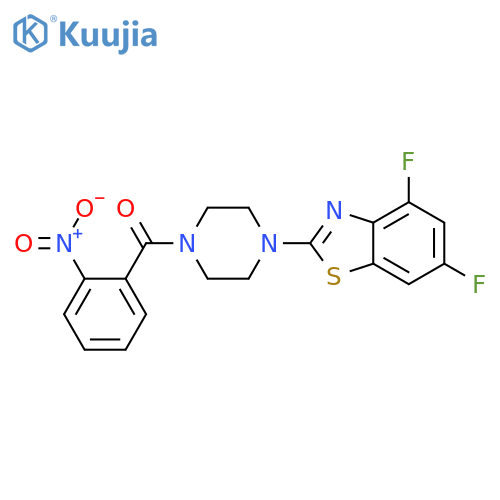 4,6-difluoro-2-4-(2-nitrobenzoyl)piperazin-1-yl-1,3-benzothiazole structure