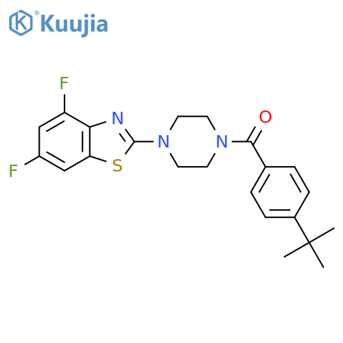 2-4-(4-tert-butylbenzoyl)piperazin-1-yl-4,6-difluoro-1,3-benzothiazole structure
