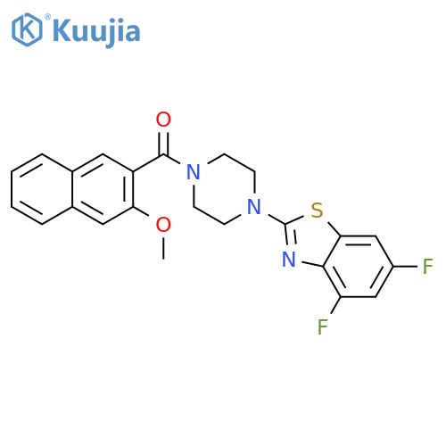 4,6-difluoro-2-4-(3-methoxynaphthalene-2-carbonyl)piperazin-1-yl-1,3-benzothiazole structure