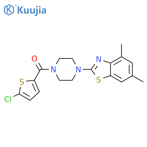 2-4-(5-chlorothiophene-2-carbonyl)piperazin-1-yl-4,6-dimethyl-1,3-benzothiazole structure