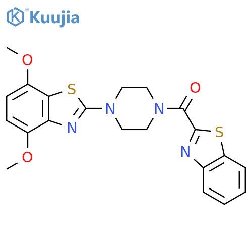 2-4-(1,3-benzothiazole-2-carbonyl)piperazin-1-yl-4,7-dimethoxy-1,3-benzothiazole structure