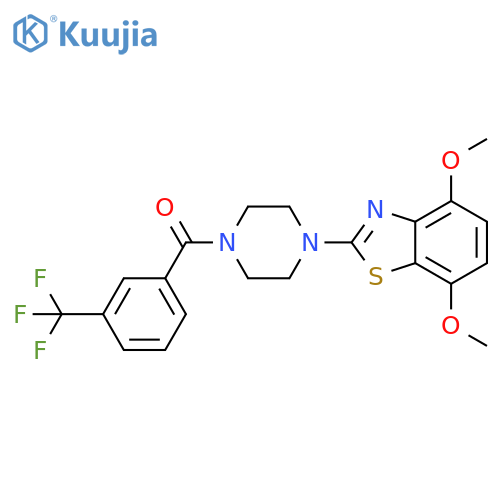 4,7-dimethoxy-2-{4-3-(trifluoromethyl)benzoylpiperazin-1-yl}-1,3-benzothiazole structure