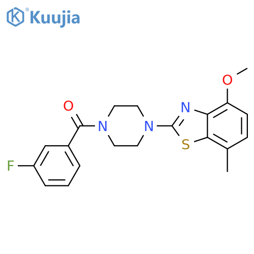 2-4-(3-fluorobenzoyl)piperazin-1-yl-4-methoxy-7-methyl-1,3-benzothiazole structure
