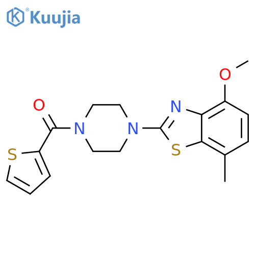 4-methoxy-7-methyl-2-4-(thiophene-2-carbonyl)piperazin-1-yl-1,3-benzothiazole structure