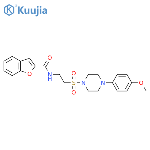 N-(2-{4-(4-methoxyphenyl)piperazin-1-ylsulfonyl}ethyl)-1-benzofuran-2-carboxamide structure