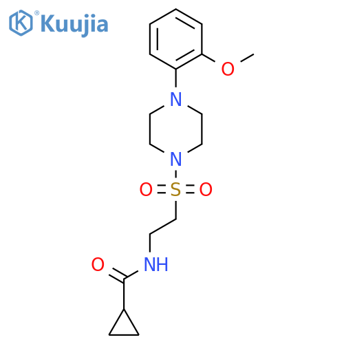 N-(2-{4-(2-methoxyphenyl)piperazin-1-ylsulfonyl}ethyl)cyclopropanecarboxamide structure