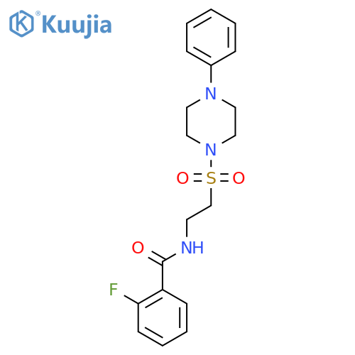 2-fluoro-N-{2-(4-phenylpiperazin-1-yl)sulfonylethyl}benzamide structure