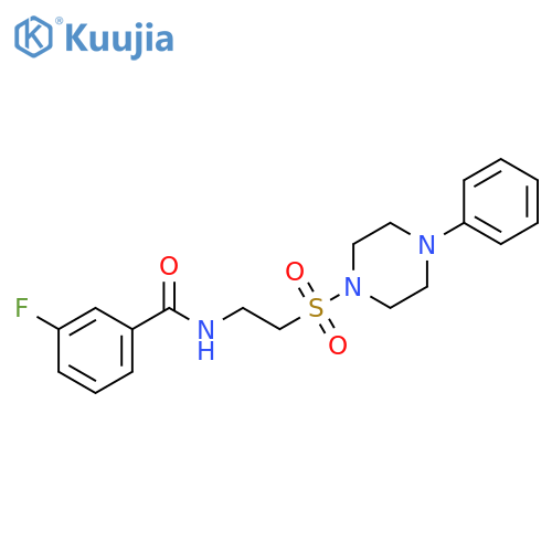 3-fluoro-N-{2-(4-phenylpiperazin-1-yl)sulfonylethyl}benzamide structure