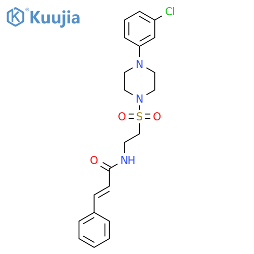 (2E)-N-(2-{4-(3-chlorophenyl)piperazin-1-ylsulfonyl}ethyl)-3-phenylprop-2-enamide structure