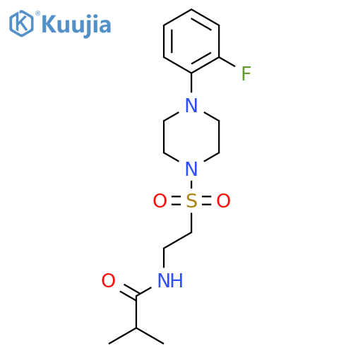 N-(2-{4-(2-fluorophenyl)piperazin-1-ylsulfonyl}ethyl)-2-methylpropanamide structure