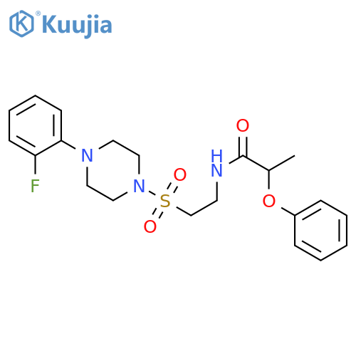 N-(2-{4-(2-fluorophenyl)piperazin-1-ylsulfonyl}ethyl)-2-phenoxypropanamide structure