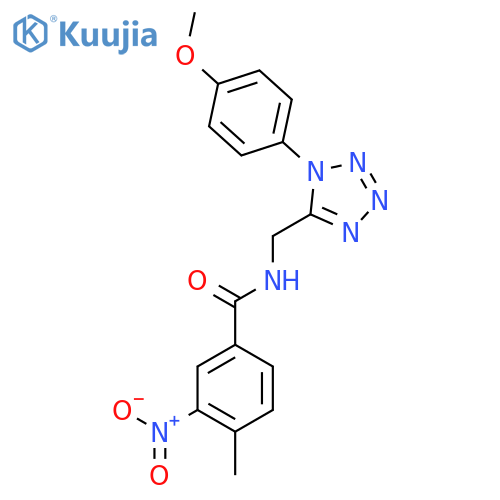 N-{1-(4-methoxyphenyl)-1H-1,2,3,4-tetrazol-5-ylmethyl}-4-methyl-3-nitrobenzamide structure
