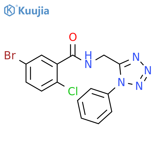 5-bromo-2-chloro-N-(1-phenyl-1H-1,2,3,4-tetrazol-5-yl)methylbenzamide structure