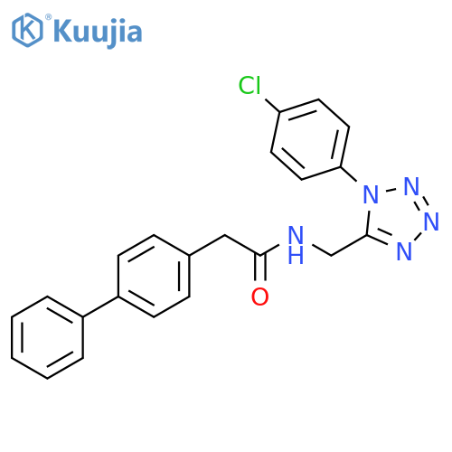 2-{1,1'-biphenyl-4-yl}-N-{1-(4-chlorophenyl)-1H-1,2,3,4-tetrazol-5-ylmethyl}acetamide structure