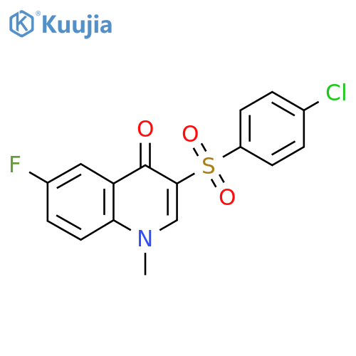 3-(4-chlorobenzenesulfonyl)-6-fluoro-1-methyl-1,4-dihydroquinolin-4-one structure