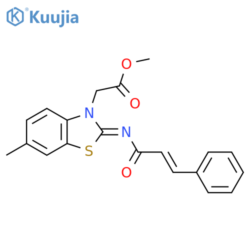 methyl 2-(2Z)-6-methyl-2-{(2E)-3-phenylprop-2-enoylimino}-2,3-dihydro-1,3-benzothiazol-3-ylacetate structure