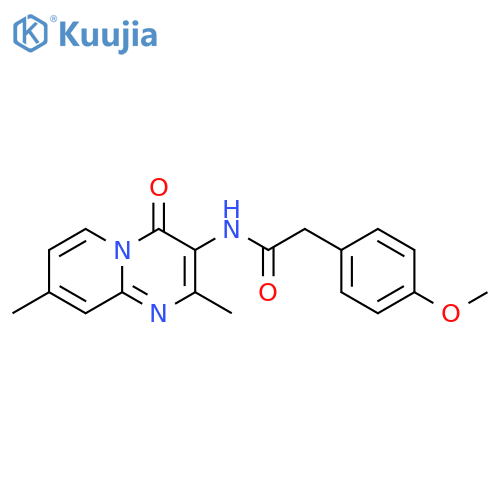 N-{2,8-dimethyl-4-oxo-4H-pyrido1,2-apyrimidin-3-yl}-2-(4-methoxyphenyl)acetamide structure
