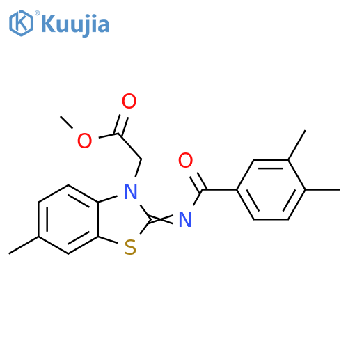 methyl 2-(2Z)-2-(3,4-dimethylbenzoyl)imino-6-methyl-2,3-dihydro-1,3-benzothiazol-3-ylacetate structure