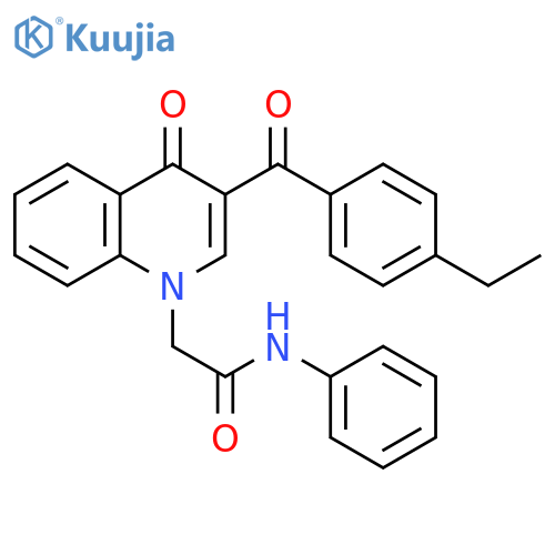 2-3-(4-ethylbenzoyl)-4-oxo-1,4-dihydroquinolin-1-yl-N-phenylacetamide structure