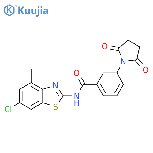 N-(6-chloro-4-methyl-1,3-benzothiazol-2-yl)-3-(2,5-dioxopyrrolidin-1-yl)benzamide structure