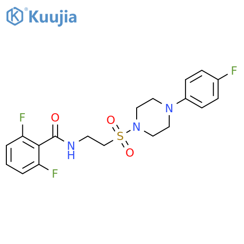 2,6-difluoro-N-(2-{4-(4-fluorophenyl)piperazin-1-ylsulfonyl}ethyl)benzamide structure