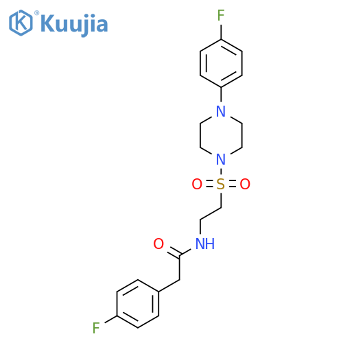 2-(4-fluorophenyl)-N-(2-{4-(4-fluorophenyl)piperazin-1-ylsulfonyl}ethyl)acetamide structure