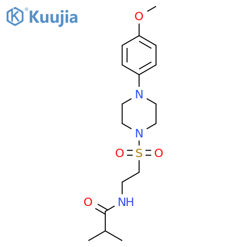 N-(2-{4-(4-methoxyphenyl)piperazin-1-ylsulfonyl}ethyl)-2-methylpropanamide structure
