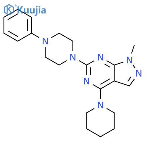 1-1-methyl-4-(piperidin-1-yl)-1H-pyrazolo3,4-dpyrimidin-6-yl-4-phenylpiperazine structure