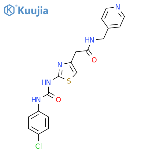 2-(2-{(4-chlorophenyl)carbamoylamino}-1,3-thiazol-4-yl)-N-(pyridin-4-yl)methylacetamide structure