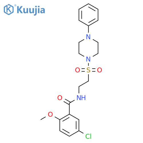 5-chloro-2-methoxy-N-{2-(4-phenylpiperazin-1-yl)sulfonylethyl}benzamide structure