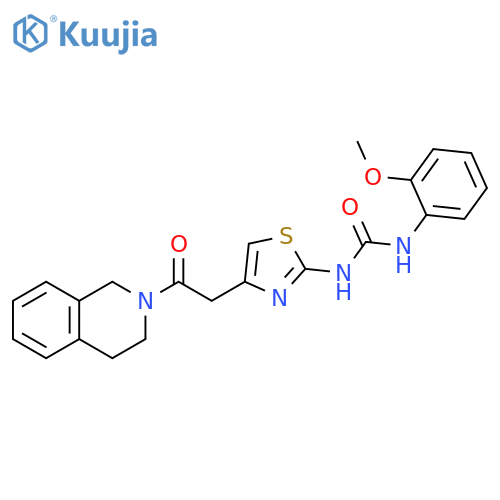 1-(2-methoxyphenyl)-3-{4-2-oxo-2-(1,2,3,4-tetrahydroisoquinolin-2-yl)ethyl-1,3-thiazol-2-yl}urea structure