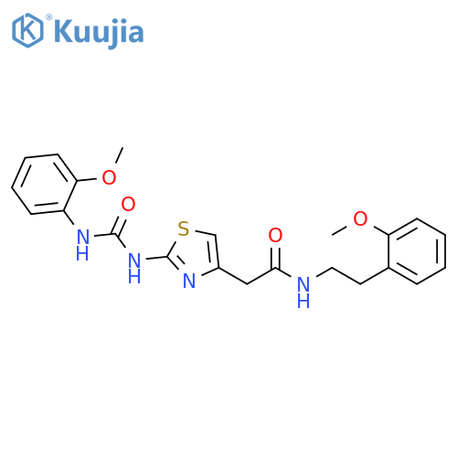2-(2-{(2-methoxyphenyl)carbamoylamino}-1,3-thiazol-4-yl)-N-2-(2-methoxyphenyl)ethylacetamide structure