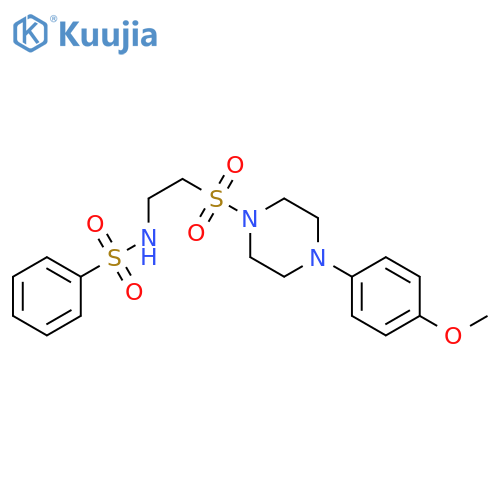 N-(2-{4-(4-methoxyphenyl)piperazin-1-ylsulfonyl}ethyl)benzenesulfonamide structure