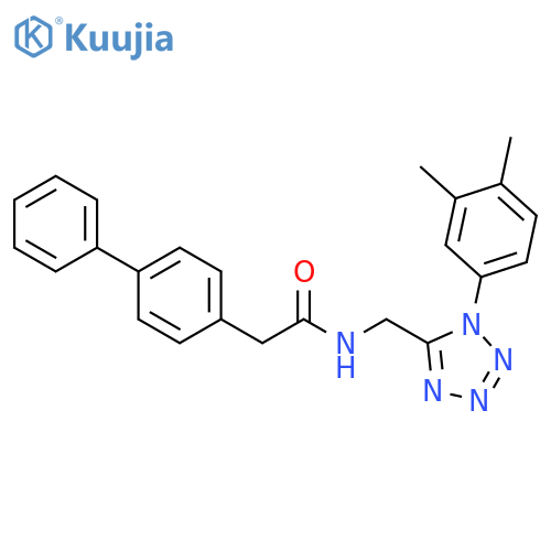 2-{1,1'-biphenyl-4-yl}-N-{1-(3,4-dimethylphenyl)-1H-1,2,3,4-tetrazol-5-ylmethyl}acetamide structure
