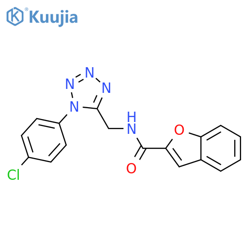N-{1-(4-chlorophenyl)-1H-1,2,3,4-tetrazol-5-ylmethyl}-1-benzofuran-2-carboxamide structure