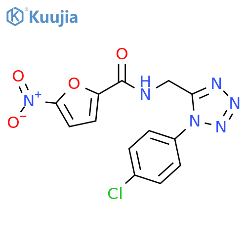 N-{1-(4-chlorophenyl)-1H-1,2,3,4-tetrazol-5-ylmethyl}-5-nitrofuran-2-carboxamide structure