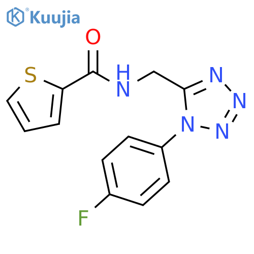 N-{1-(4-fluorophenyl)-1H-1,2,3,4-tetrazol-5-ylmethyl}thiophene-2-carboxamide structure
