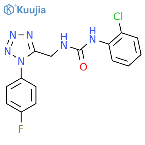 1-(2-chlorophenyl)-3-{1-(4-fluorophenyl)-1H-1,2,3,4-tetrazol-5-ylmethyl}urea structure