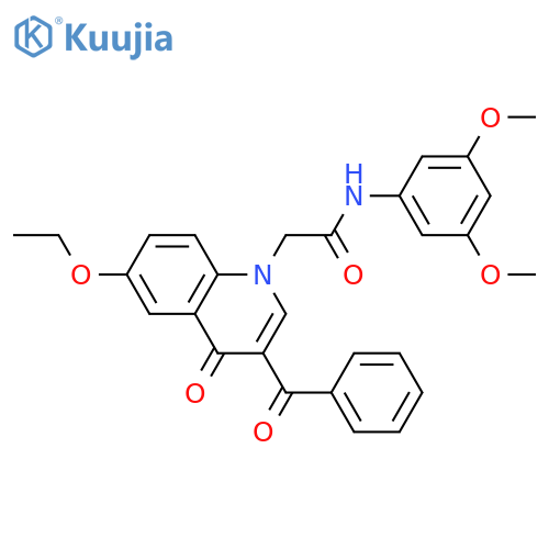 2-(3-benzoyl-6-ethoxy-4-oxo-1,4-dihydroquinolin-1-yl)-N-(3,5-dimethoxyphenyl)acetamide structure